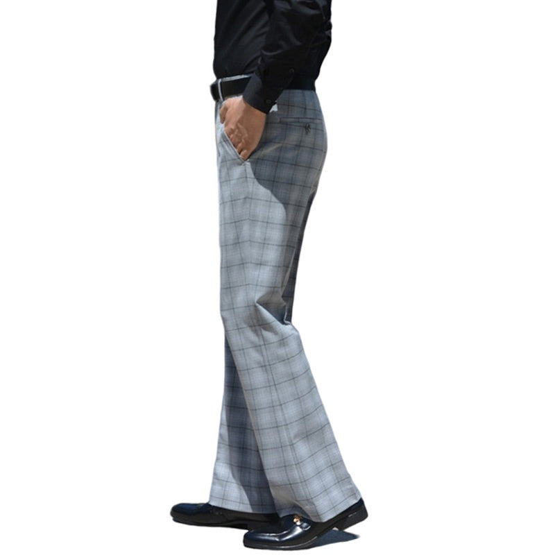Check Bell Flares Flared Style Dress Pants