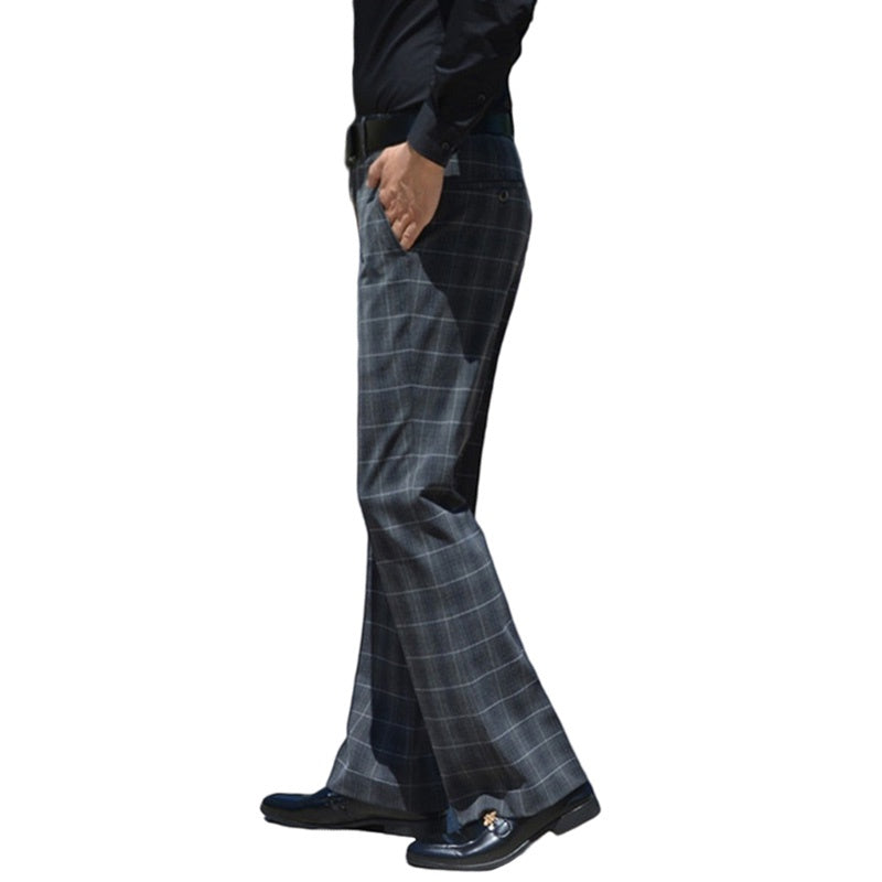 Check Bell Flares Flared Style Dress Pants