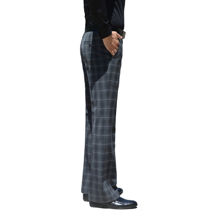 Check Bell Flares Flared Style Dress Pants