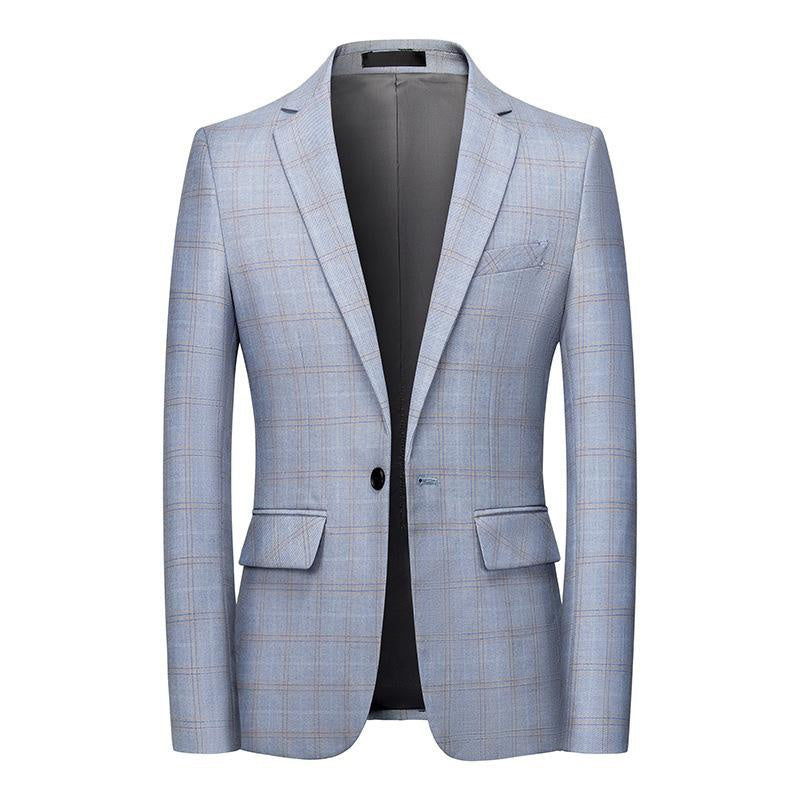 Check Notch Lapel Suit Dress Blazer