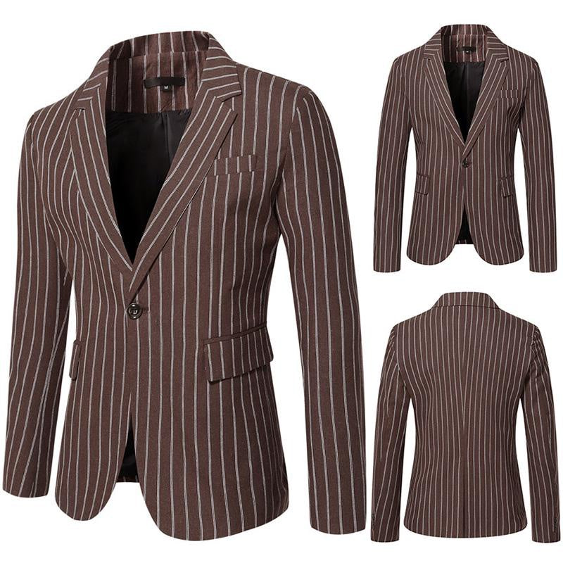 Striped Tuxedo Dress Suit Blazer
