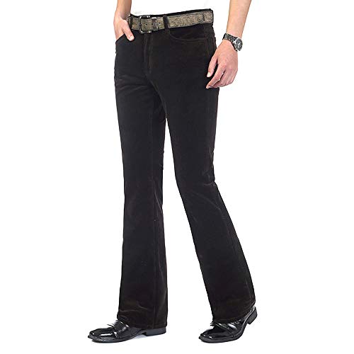 HAORUN Men Bell Bottom Pants Vintage 60s 70s Flare Formal Dress Trousers  Slim Fit Black 34 price in UAE  Amazon UAE  kanbkam