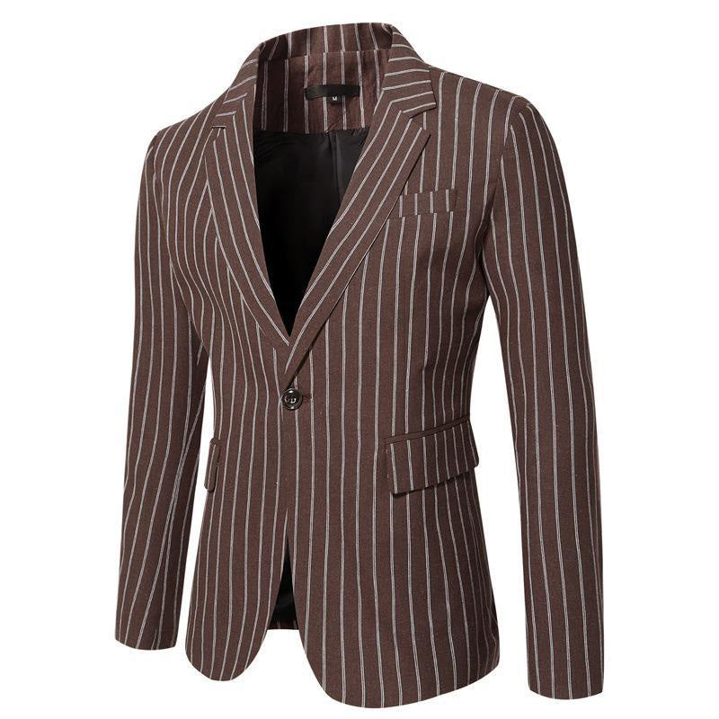 Striped Notch Lapel Dress Blazer