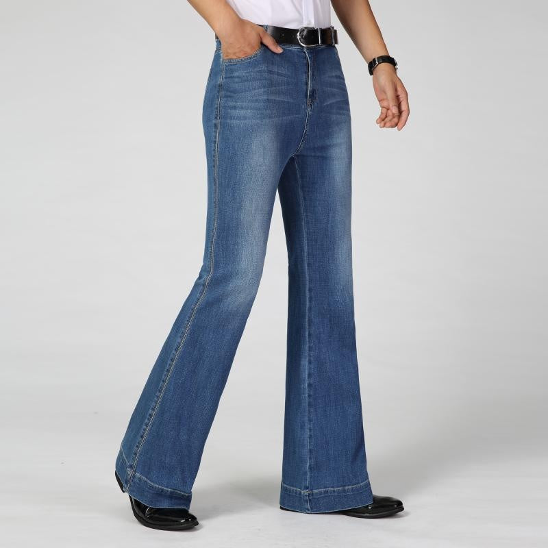HAORUN Men Bell Bottom Jeans Slim Fit Flared Denim Pants 60s 70s