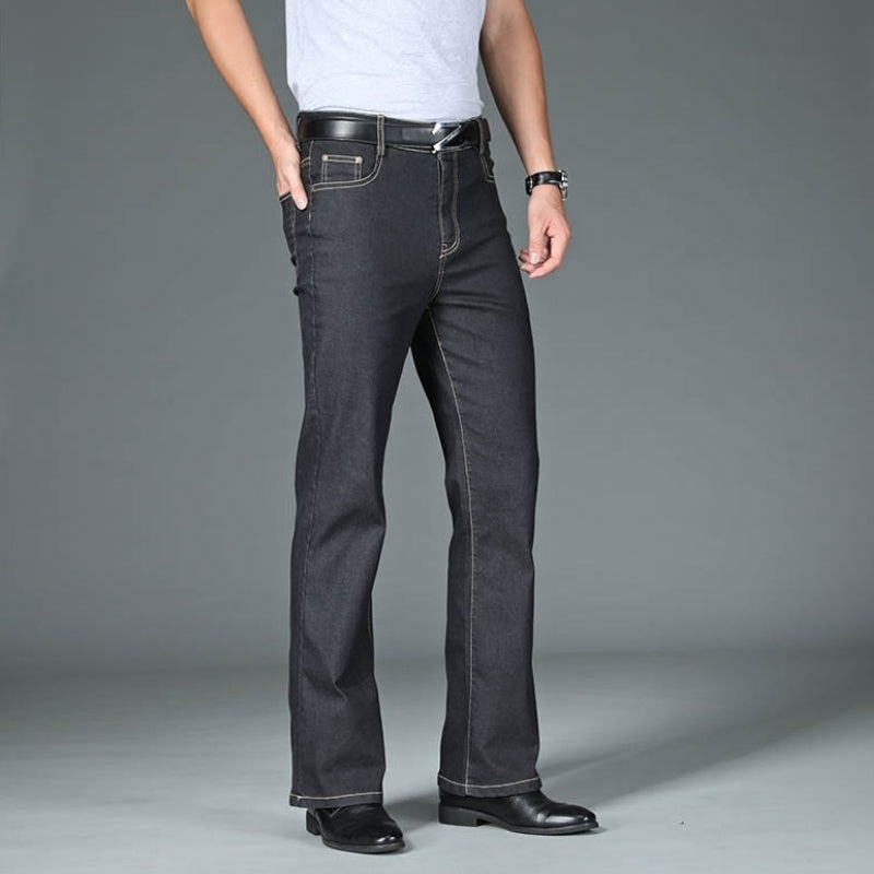 Men Bell Bottom Jeans Stretch Vintage Flared Denim Pant Slim Fit Bootcut  Trouser – HAORUN
