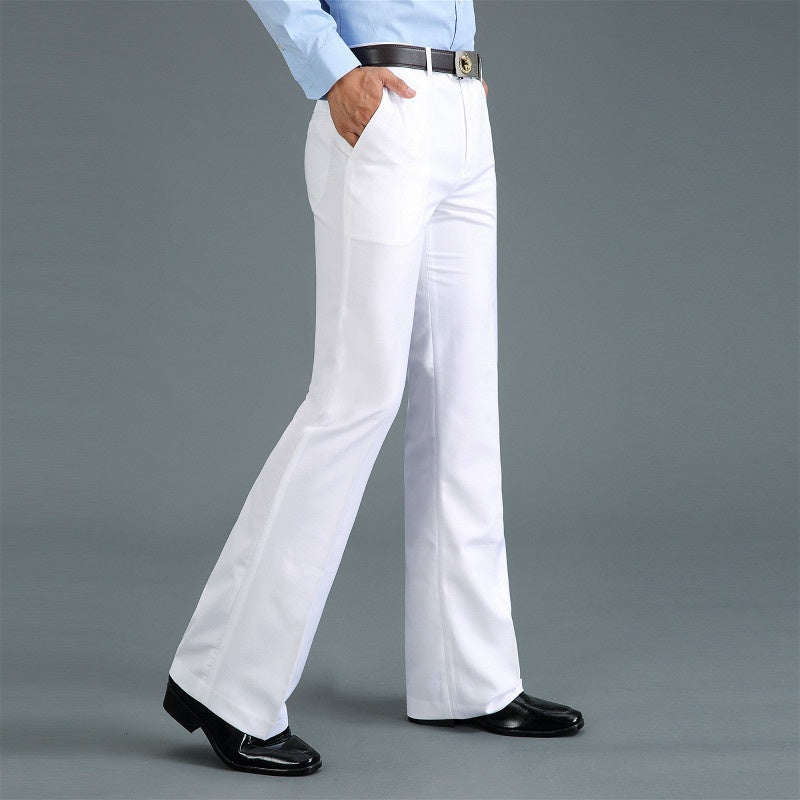 Cheap Men Bell Bottom Pants 60s 70s Vintage Bell-bottoms Flare Formal Dress  Trousers Wide Leg Bottoms Slim
