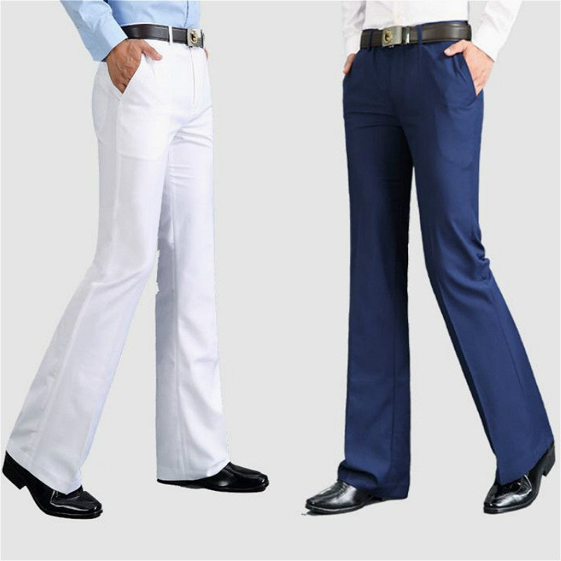 HAORUN Men Bell Bottom Pants Vintage Flare Formal Dress Trousers