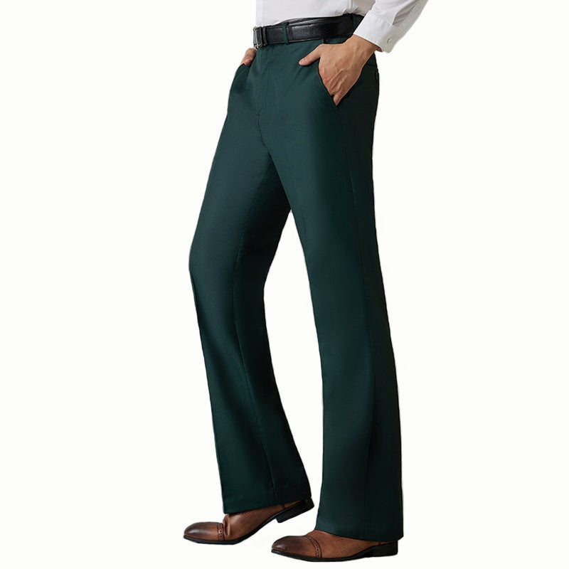 Men Formal Flared Bell Bottom Dress Pants Stretch Smart Casual Bootcut  Trousers