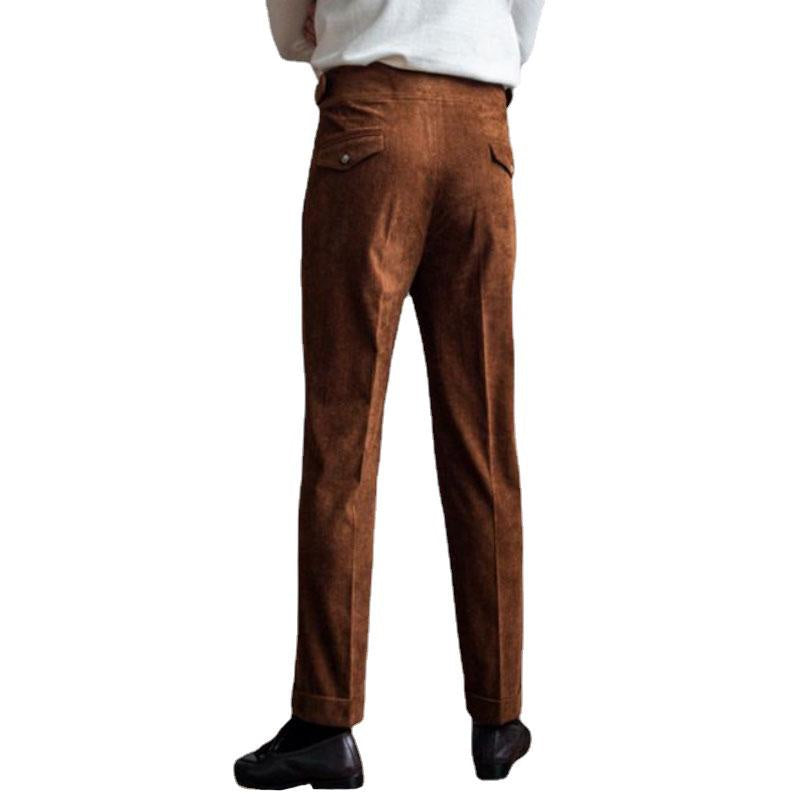 Slim Fit Corduroy Suit Vintage Pants