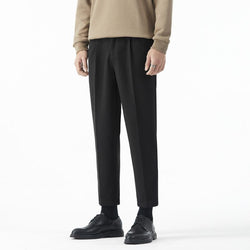 Ankle Formal Suit Cropped Pleated  Bottom Pants