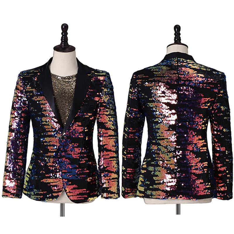 Glitter Sequin One Button Dress Blazer