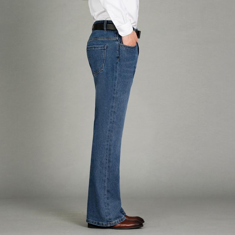 Men Bell Bottom Jeans Slim Fit Flares Denim Pant Vintage Bootcut Trousers Haorun