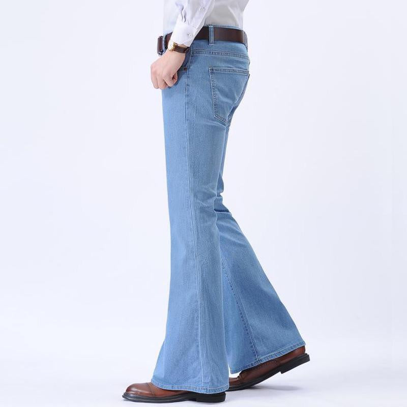 Women Vintage Bell Bottom Jeans Solid Color High Waisted Jeans Slim Fit  Flared Jeans 70s Flared Denim Pants