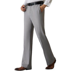 Men Bell Bottom Flare Pants Slim Fit Breathable Stretch Formal