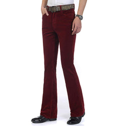 Men Bell Bottom Pants Retro 60/70s Flare Pants Business Wide Leg Casual  Trousers